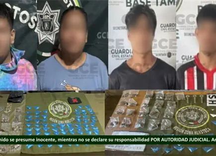 Caen cuatro con distintas drogas en la Huasteca Caen cuatro con distintas drogas en la Huasteca