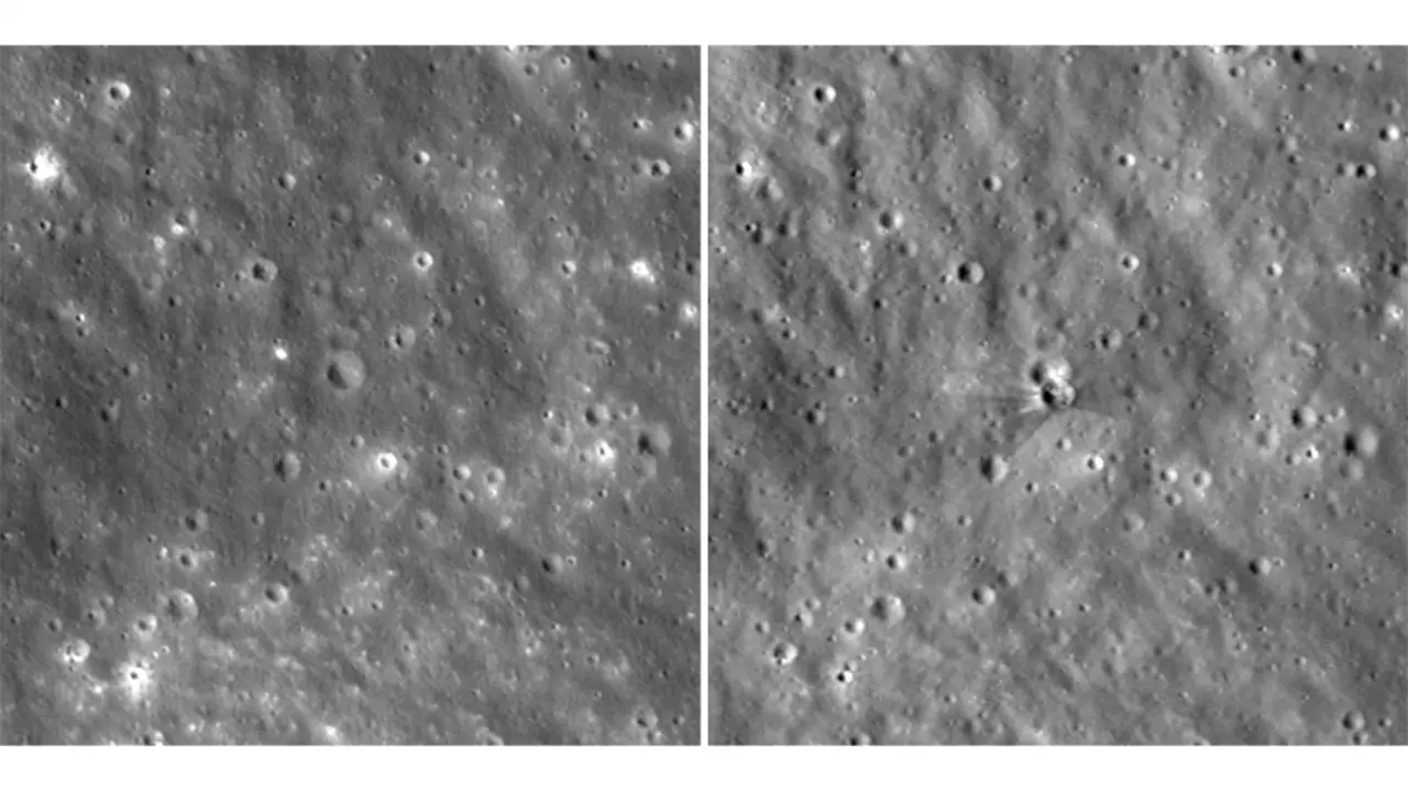 NASA difunde fotos del cráter por impacto de cohete SpaceX en la Luna