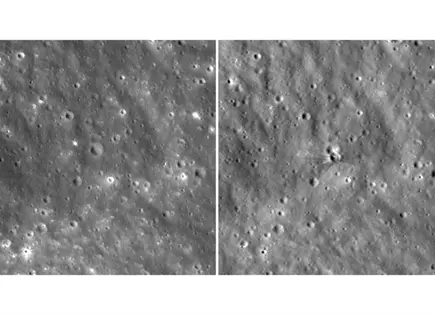 NASA difunde fotos del cráter por impacto de cohete SpaceX en la Luna NASA difunde fotos del cráter por impacto de cohete SpaceX en la Luna