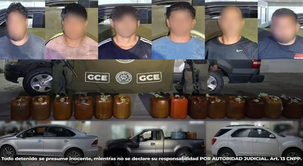 Caen seis en posesión de huachicol en la Huasteca