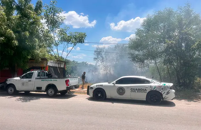 Sin heridos, incendio en predio de Valles