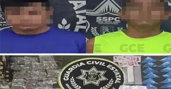 Detienen a dos con droga y ponchallantas en Valles