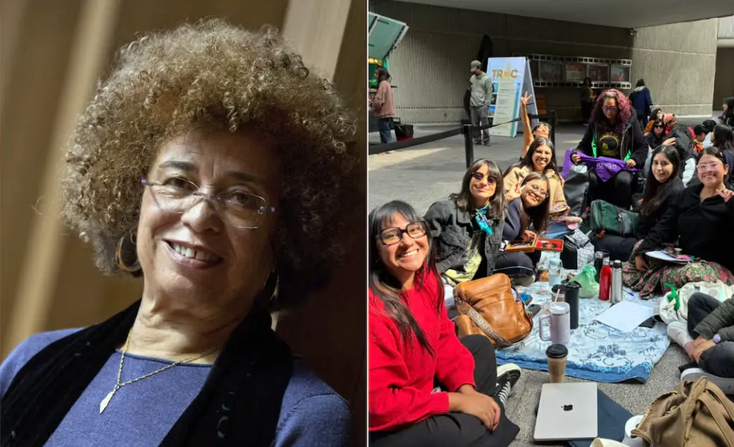 Fila desde temprano para charla de Angela Davis en UNAM