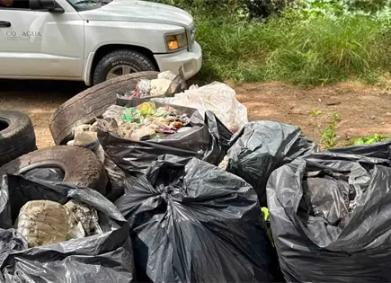 Retiran 7 toneladas de residuos en márgenes del Río Valles Retiran 7 toneladas de residuos en márgenes del Río Valles