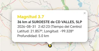 Registr&oacute; SSN temblor al sur de Ciudad Valles