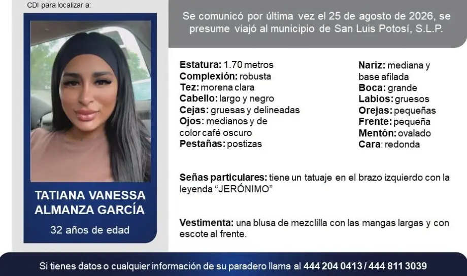 Indaga FGE si restos en Villa de Reyes son de colombiana desparecida