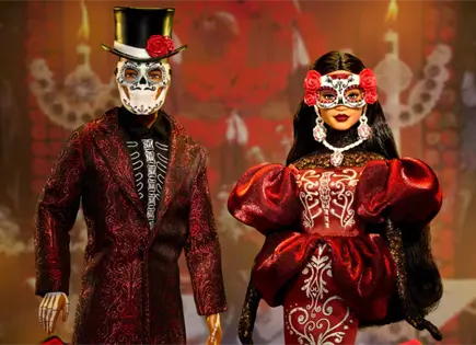 Barbie luce vestido rojo para D&iacute;a de Muertos 2026 en M&eacute;xico