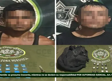 Detienen a dos con droga en Axtla