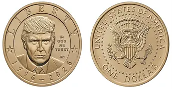 Lanzan moneda con el rostro de Trump