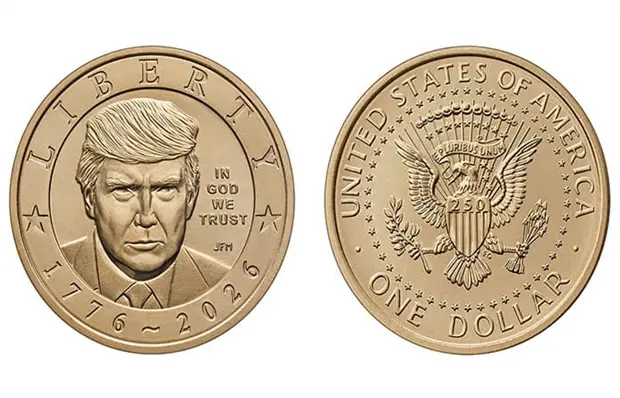 Lanzan moneda con el rostro de Trump