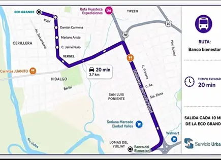 Abren ruta de transporte al Banco Bienestar