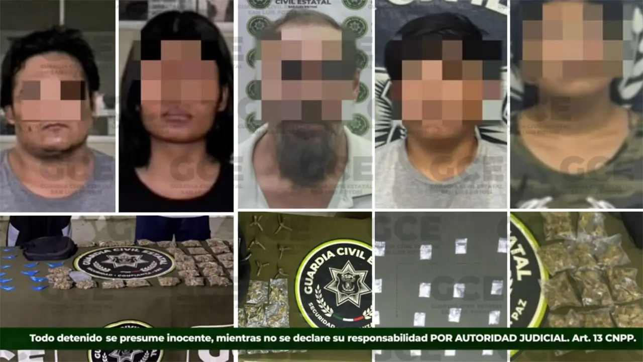 Detienen a cinco con droga en la capital y la Huasteca