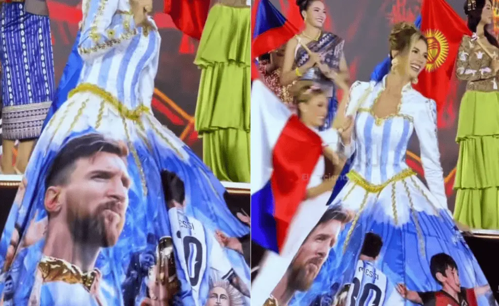 Miss Argentina sorprende con vestido dedicado a Messi