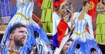 Miss Argentina sorprende con vestido dedicado a Messi