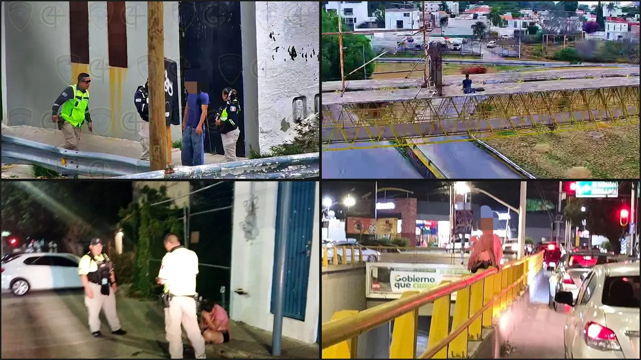 Policías ponen a salvo a dos personas en puentes de la capital