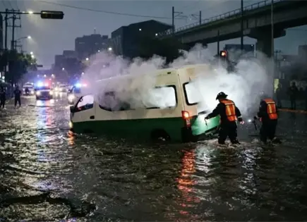 Seis pasajeros mueren en unidad atrapada por inundación en Edomex