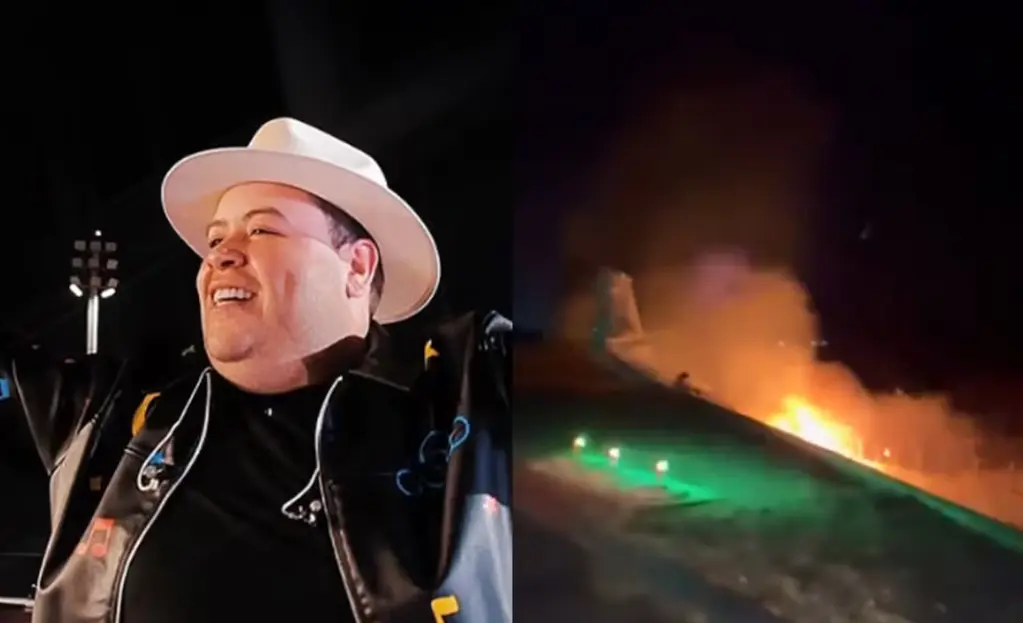 Cantante vive horas de terror al incendiarse avión donde viajaba