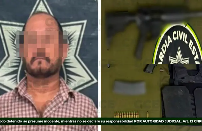 Detienen a sujeto armado en operativo en Tanquián