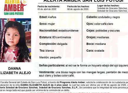 Emiten alerta para localizar a niña desaparecida Emiten alerta para localizar a niña desaparecida