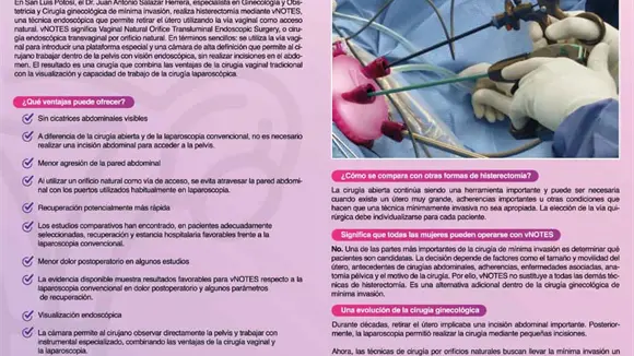 Colpos: una nueva alternativa de cirug&iacute;a ginecol&oacute;gica m&iacute;nimamente invasiva en SLP