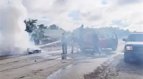 Fuerte choque en la Tampico-Valles deja dos heridos