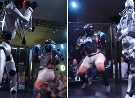 Influencer protagoniza primera pelea contra robot Influencer protagoniza primera pelea contra robot