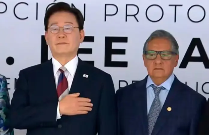 Presidente de Corea Lee Jae Myung es recibido en Senado de México