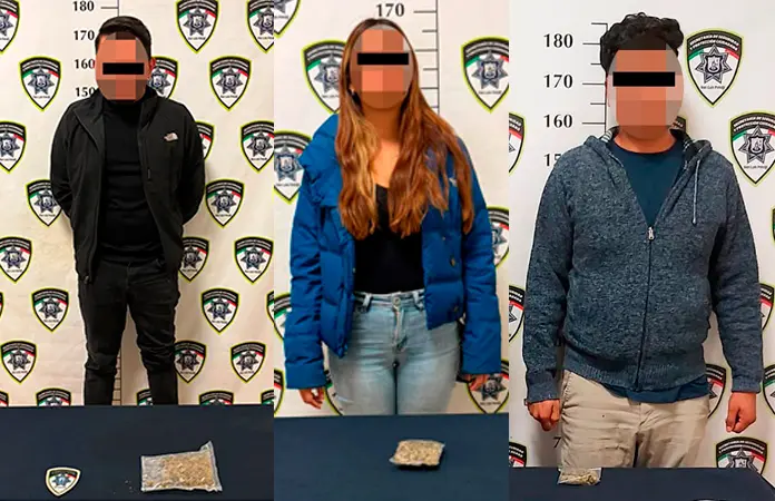 Los arrestan con bolsitas de marihuana