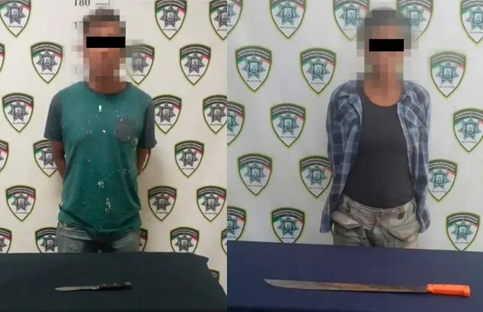 Apresan con armas blancas a 2 personas