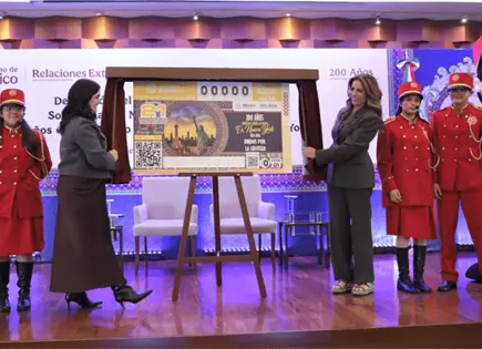 Lotería Nacional presenta billete por 200 años del Consulado en Nueva York Lotería Nacional presenta billete por 200 años del Consulado en Nueva York