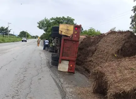Vuelca tráiler en carretera Tamuín-San Vicente; no hay heridos Vuelca tráiler en carretera Tamuín-San Vicente; no hay heridos