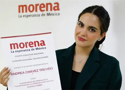 Morena designa a Andrea Chávez coordinadora en Ciudad Juárez Morena designa a Andrea Chávez coordinadora en Ciudad Juárez