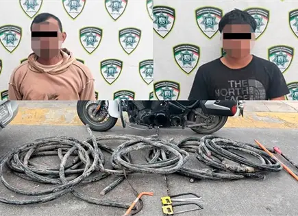 Agarran en flagrancia a ladrones de cableado