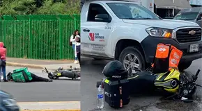 Par de repartidores resultan heridos en accidentes viales