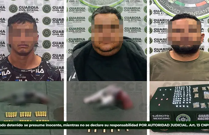 Caen tres presuntos delincuentes varias colonias de la capital