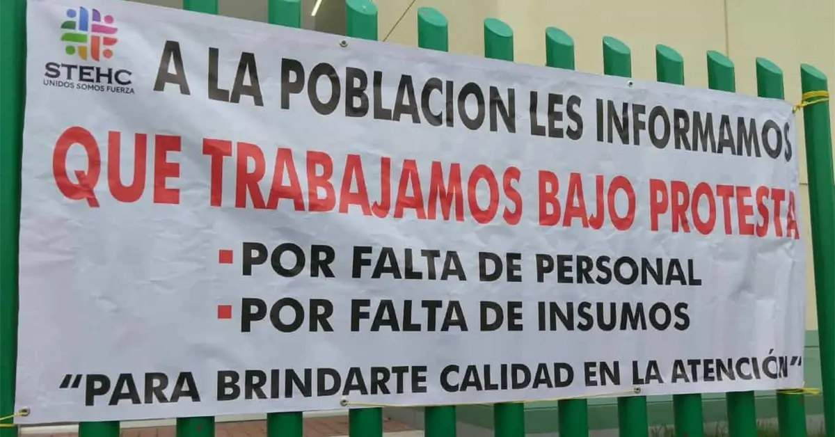 Trabajan bajo protesta en el Hospital Central Trabajan bajo protesta en el Hospital Central