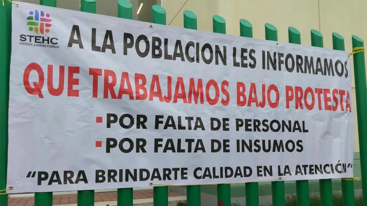 Trabajan bajo protesta en el Hospital Central