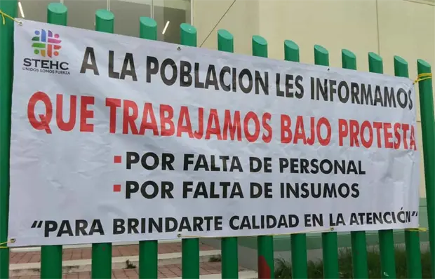 Trabajan bajo protesta en el Hospital Central