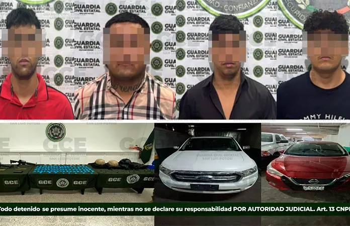 Caen 4 integrantes de una célula delictiva; operaba en Matehuala