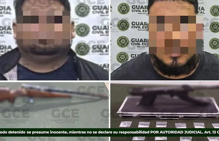Capturan a dos hampones armados y con drogas