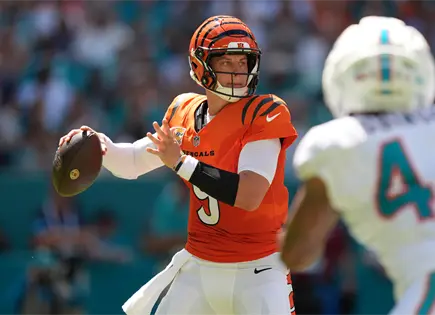 Joe Burrow lidera a Bengals en triunfo sobre Miami Dolphins