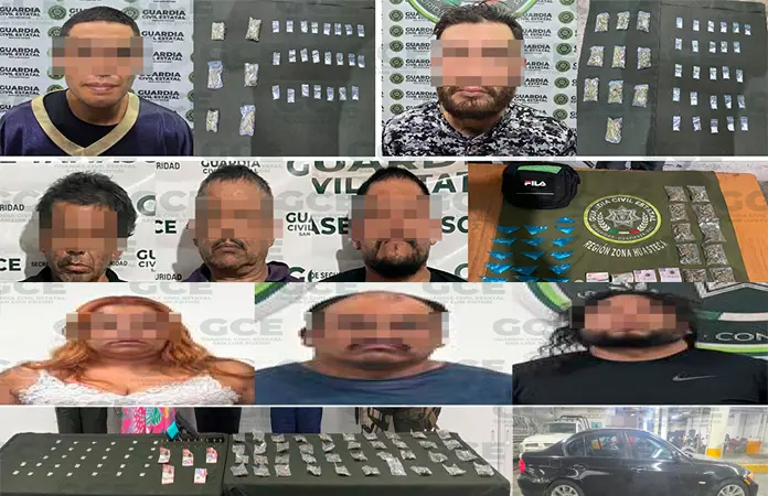 Capturan a ocho delincuentes en operativos