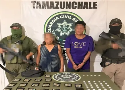 Sorprenden a joven y a ancianita con drogas en Tamazunchale