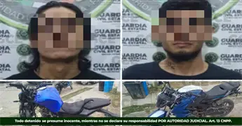 Detienen a dos presuntos ladrones de motocicletas en la colonia Industrial