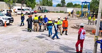 Realizan simulacro de incendio en empresa