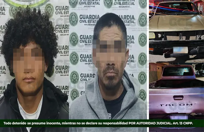 Capturan a dos presuntos ladrones de vehículos