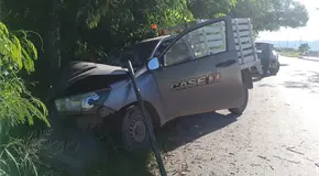 Conductor sufre lesiones al chocar camioneta con un árbol