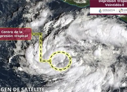 Se forma la Depresi&oacute;n Tropical Veintid&oacute;s-E al sur de Acapulco