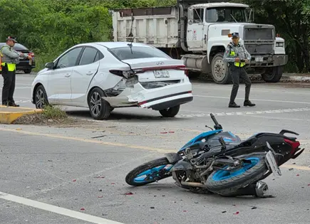 Choque cerca de El Pujal deja un motociclista herido
